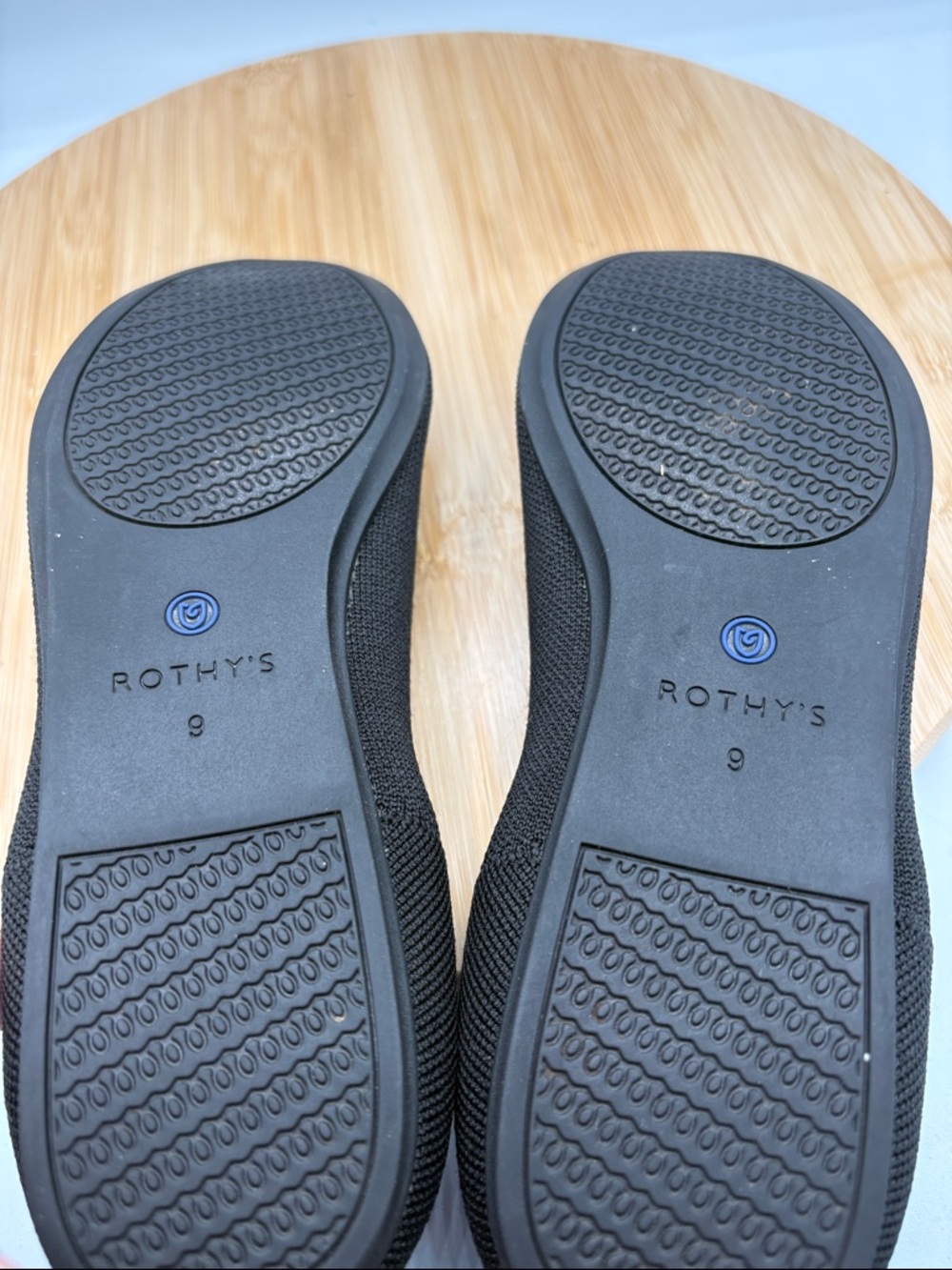 Rothy’s The Flat Round Toe Women's Size 9 Black Flats Comfort Slip On Shoes - Picture 10 of 13